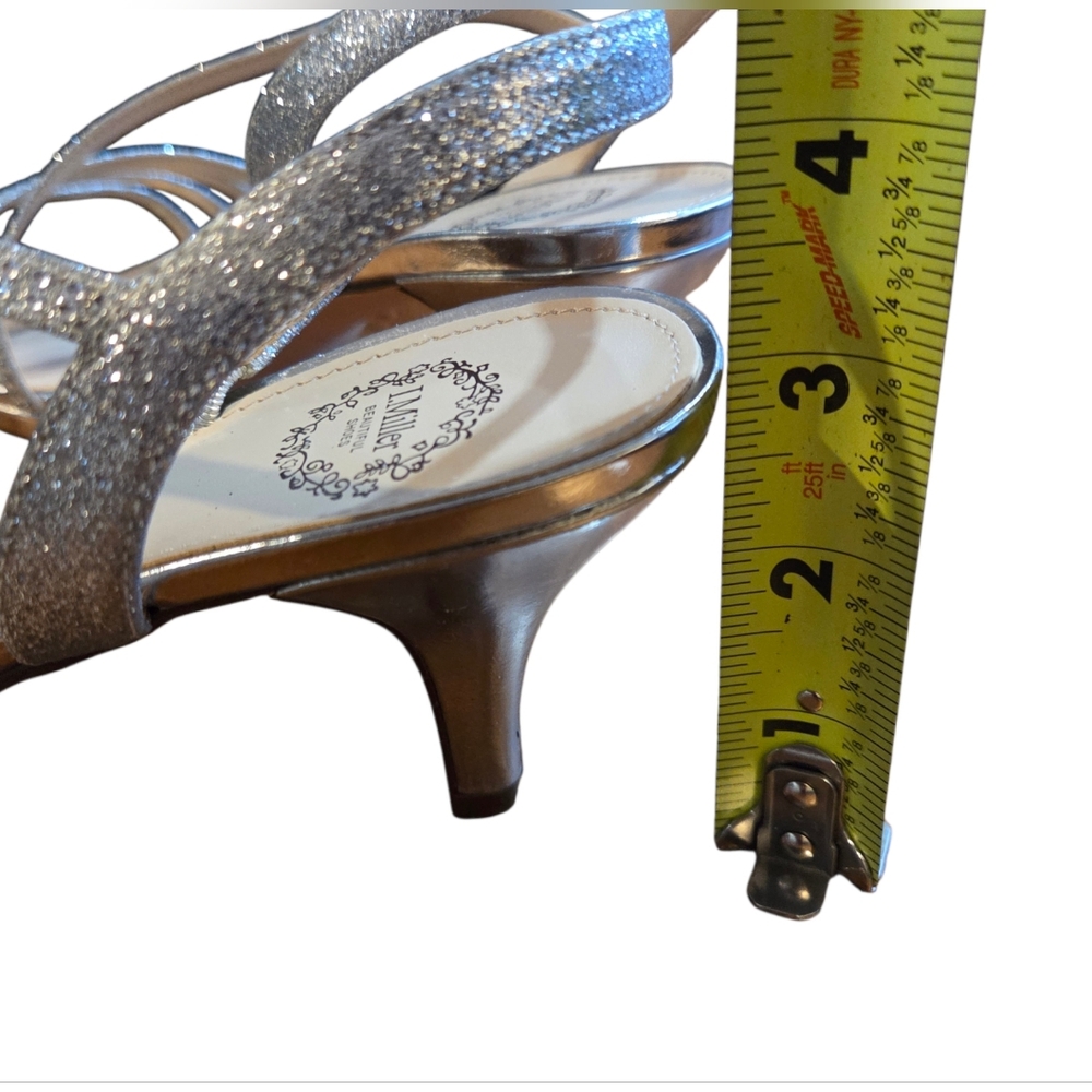 I. Miller - Elegant Silver Glitter Strappy 3" High-Heel Sandals for Women - Picture 9 of 11